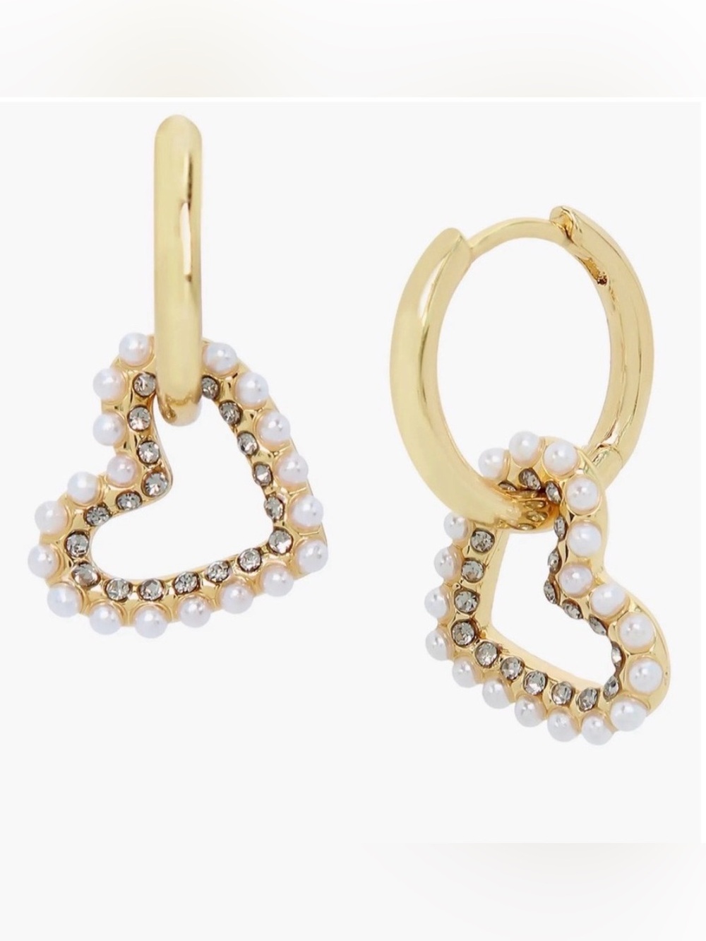 NwT All Saints Vida Heartbead Hoops Dangle Heart Huggie Earrings New AllSaints